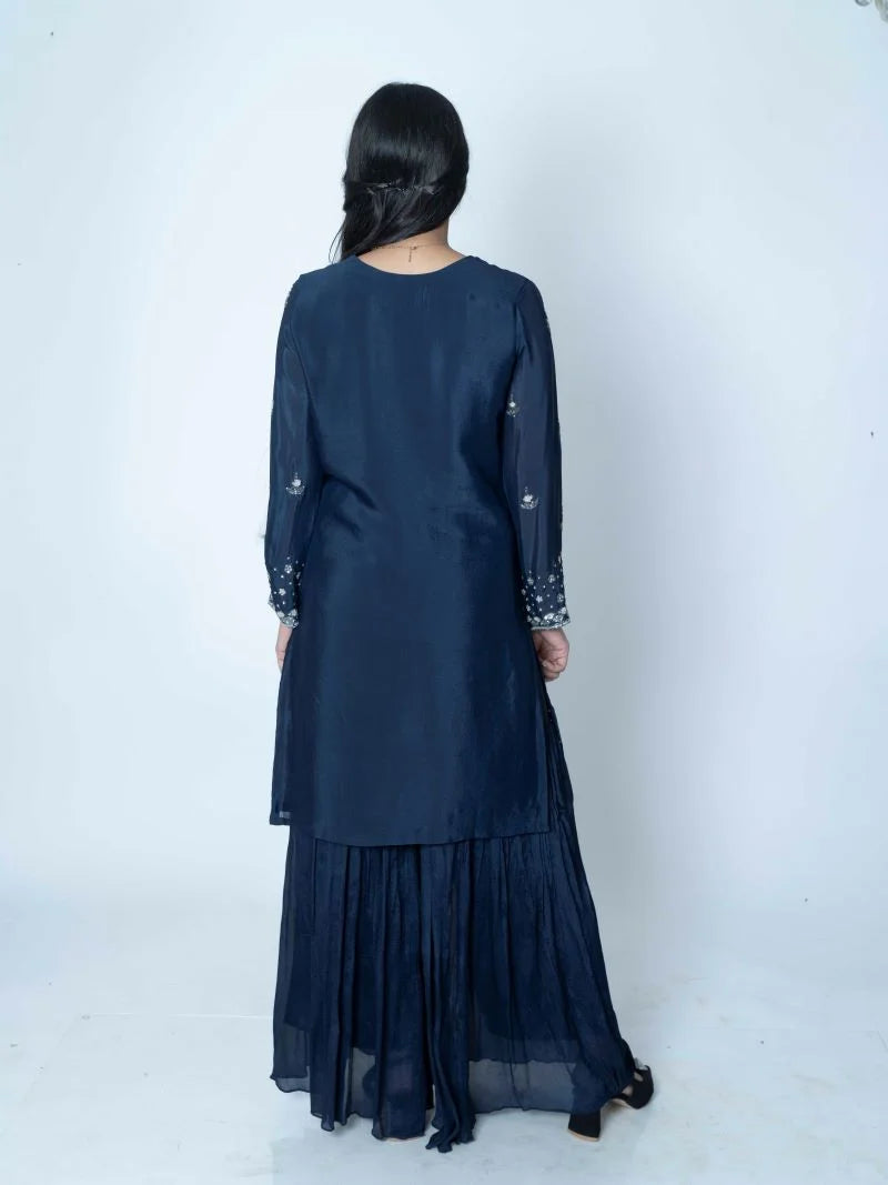 Navy Allure Sharara Suit Set