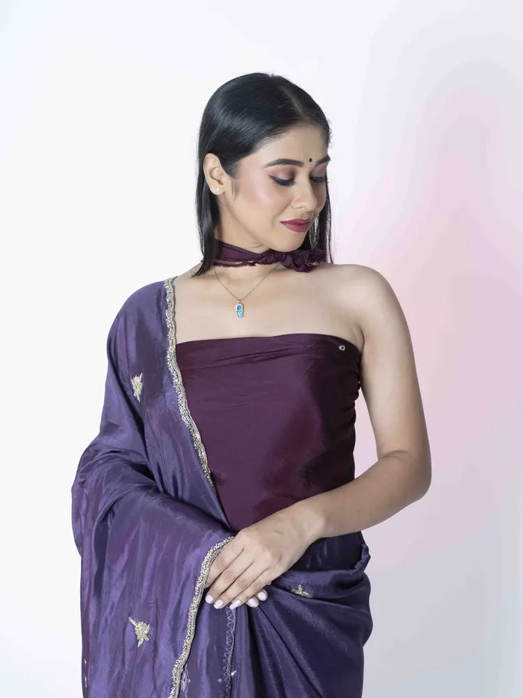 Mauve Saree with Blouse