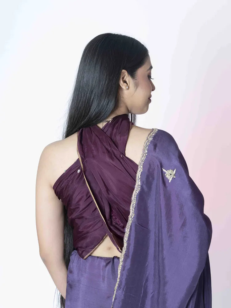 Mauve Saree with Blouse