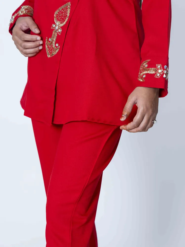 Scarlet Charm Red Co-Ord Set