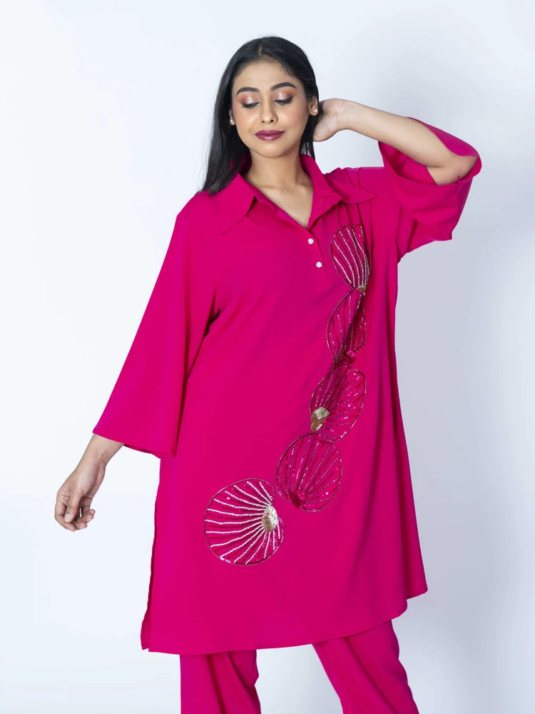 Radiant Grace Dark Pink Co-Ord Set