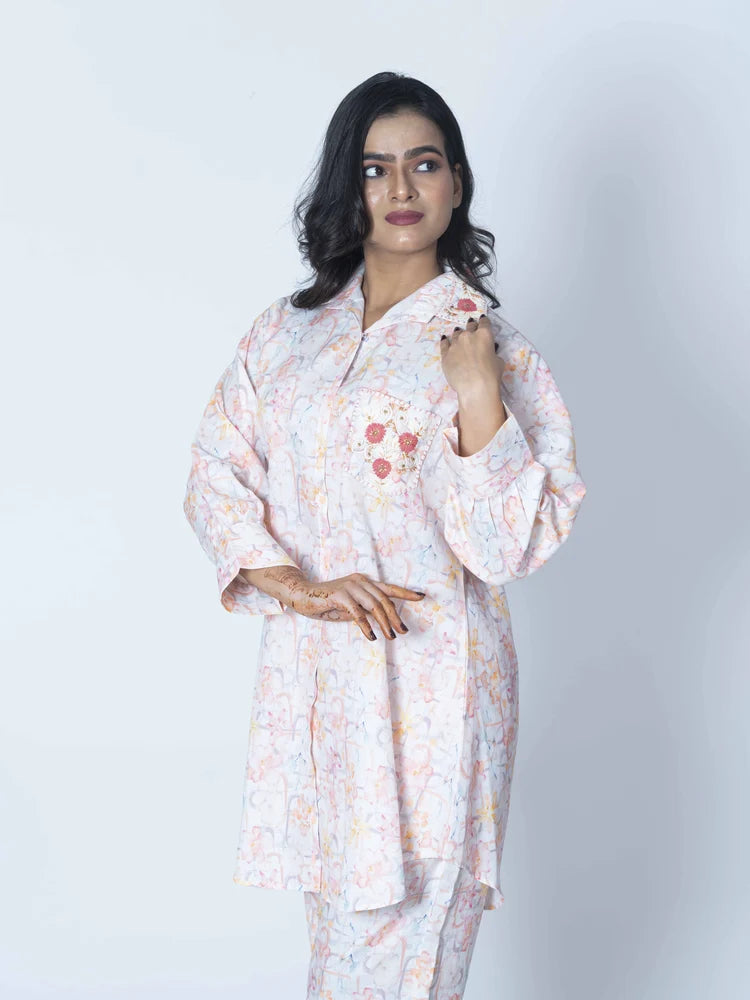Cream Printed Co-Ord Set