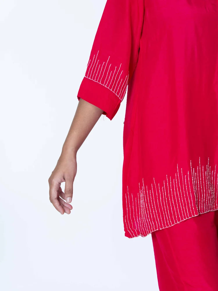 Radiant Charm: Red Co-Ord Set