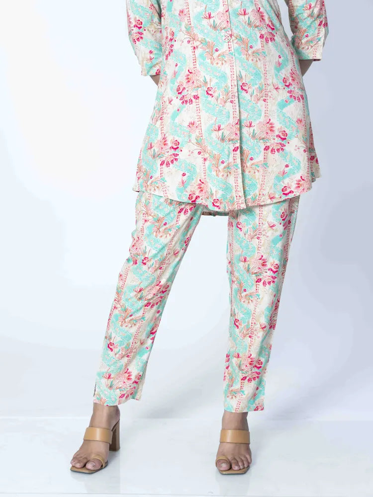 Graceful Green printed Co-Ord Set