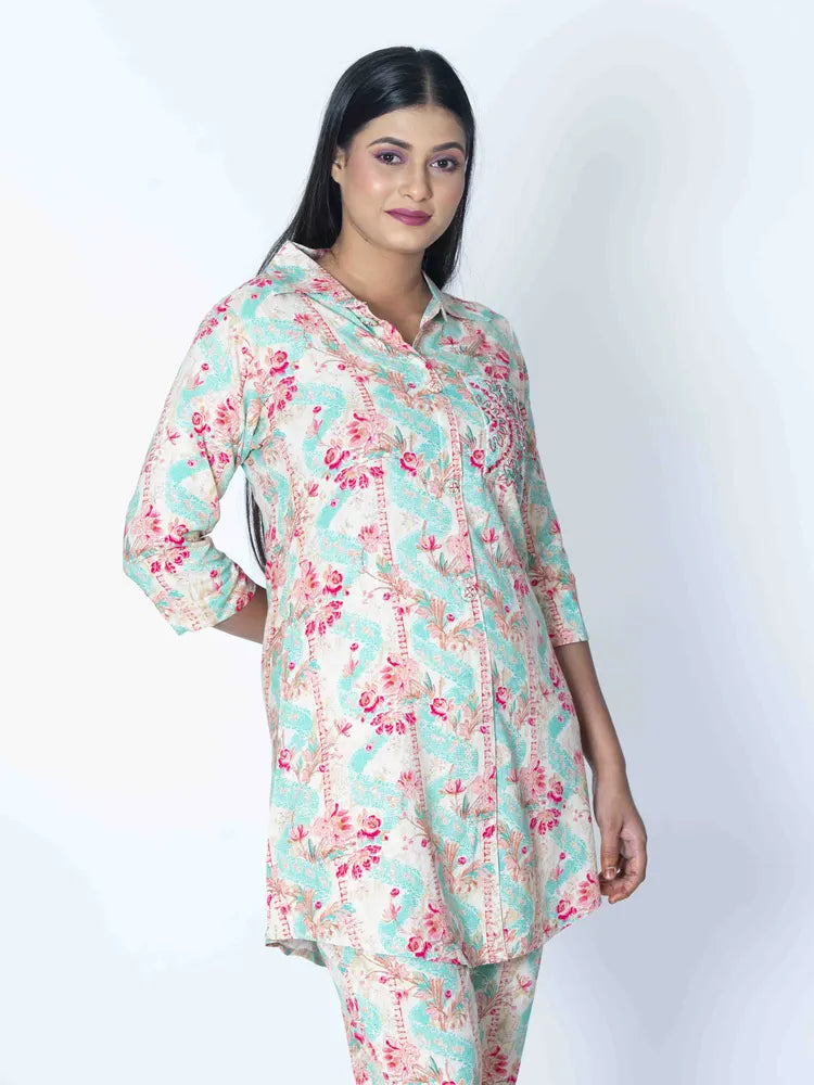 Graceful Green printed Co-Ord Set