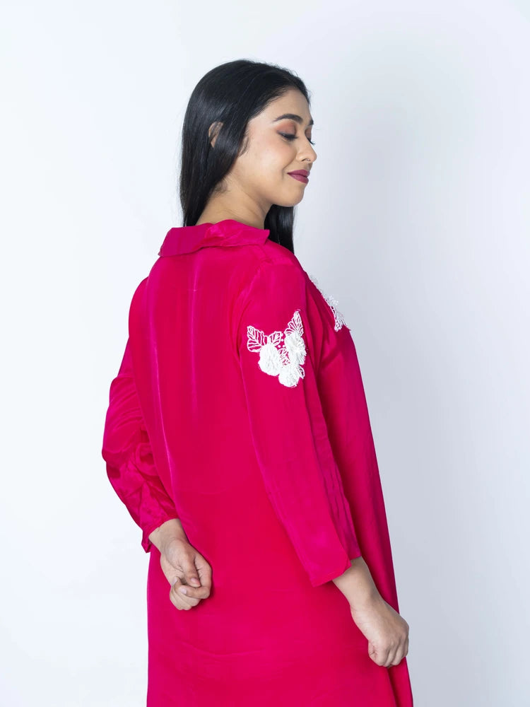 Luxe Appeal: Magenta Crepe Co-Ord Outfit