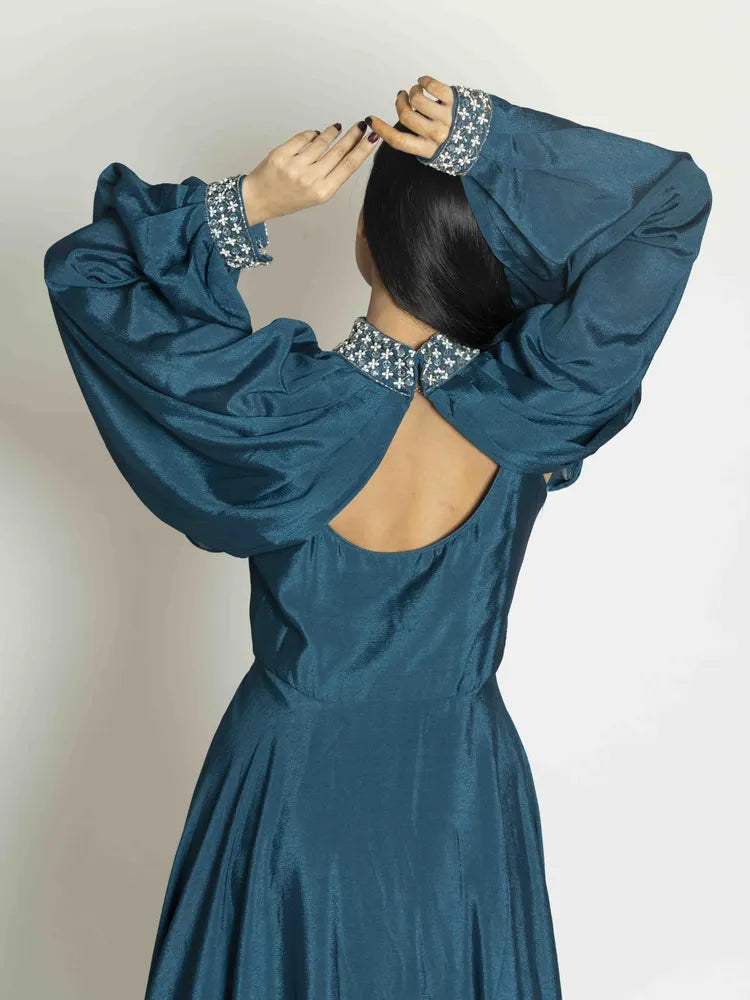 Elegant Chinnon Green blue Dress