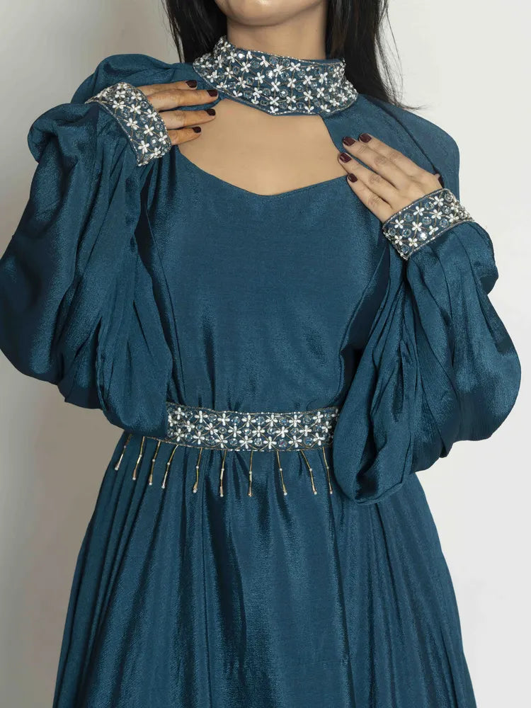 Elegant Chinnon Green blue Dress