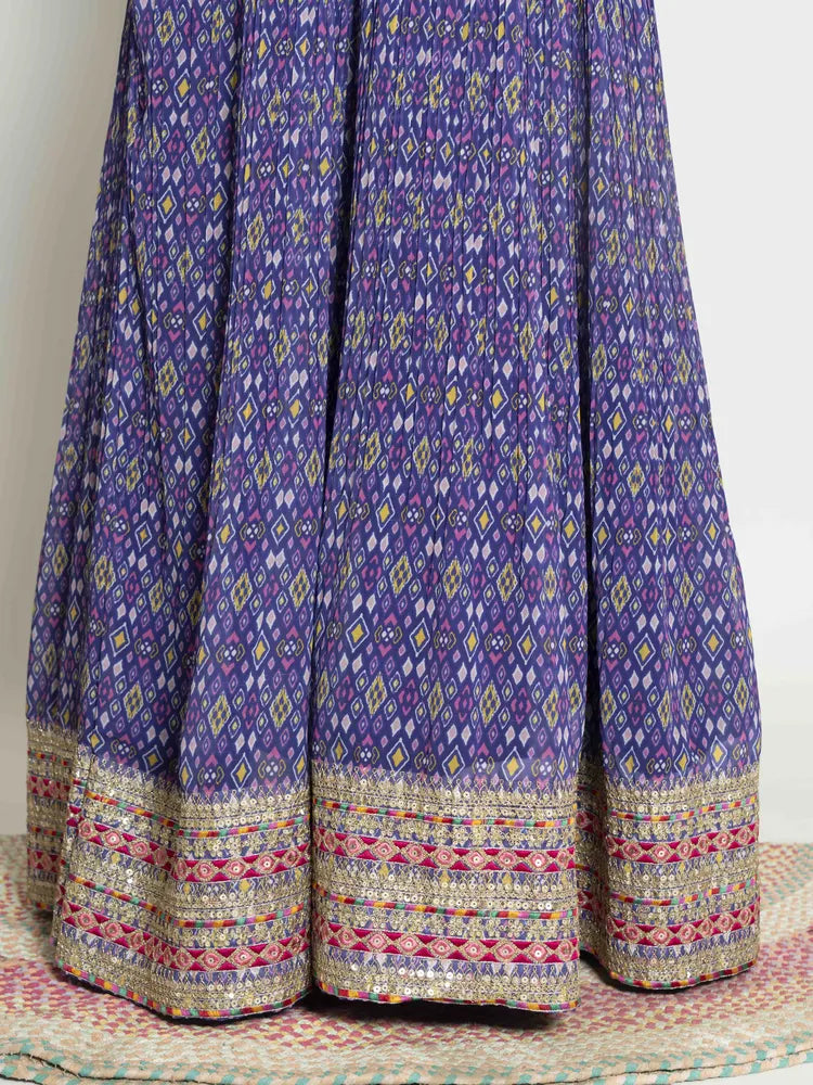 Royal Grace – Purple Georgette Gown
