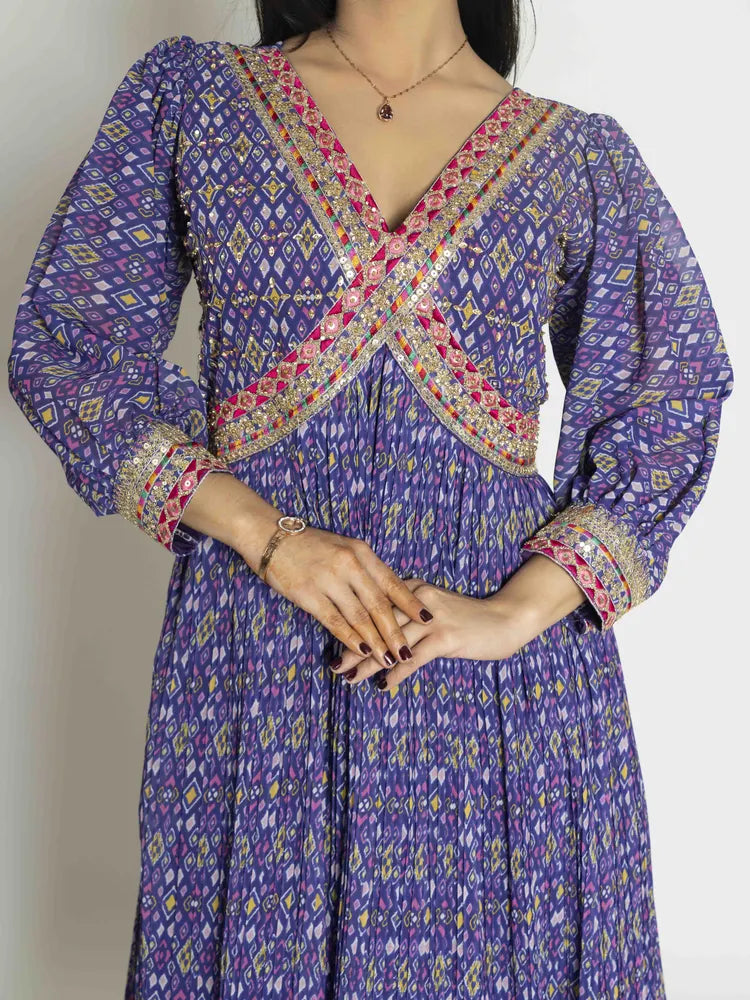 Royal Grace – Purple Georgette Gown