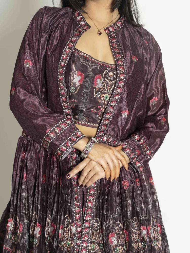 Choco Chic – Skirt, Blouse & Shrug Set