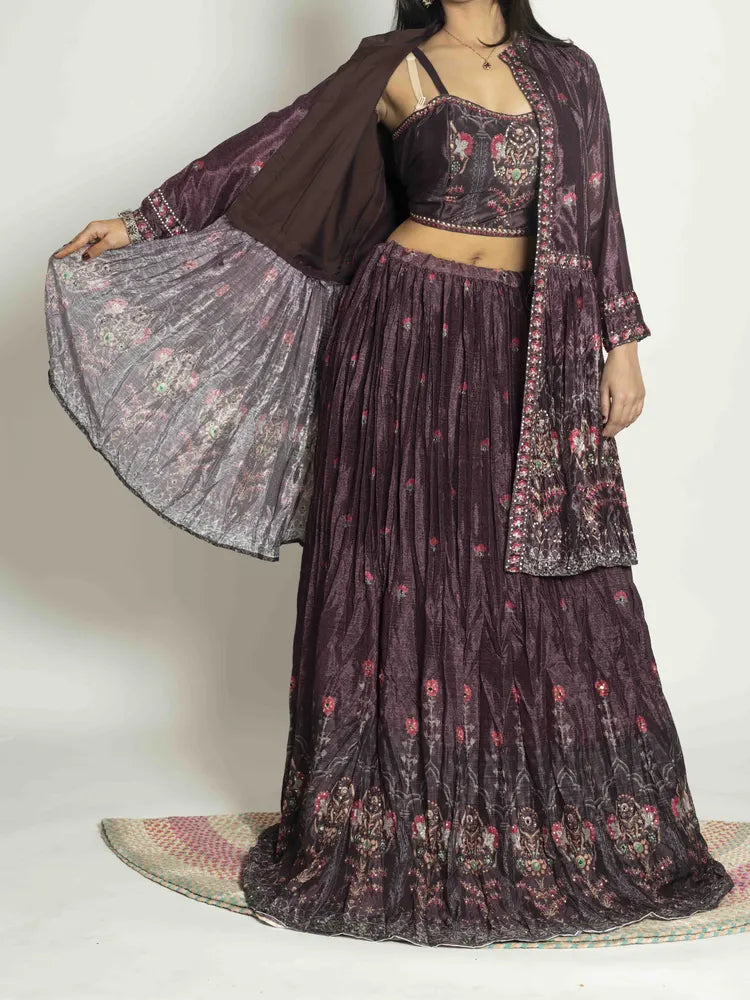 Choco Chic – Skirt, Blouse & Shrug Set
