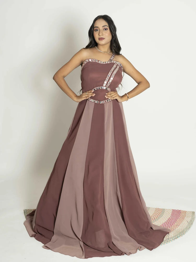 Chocolate Brown Soft Georgette Dress