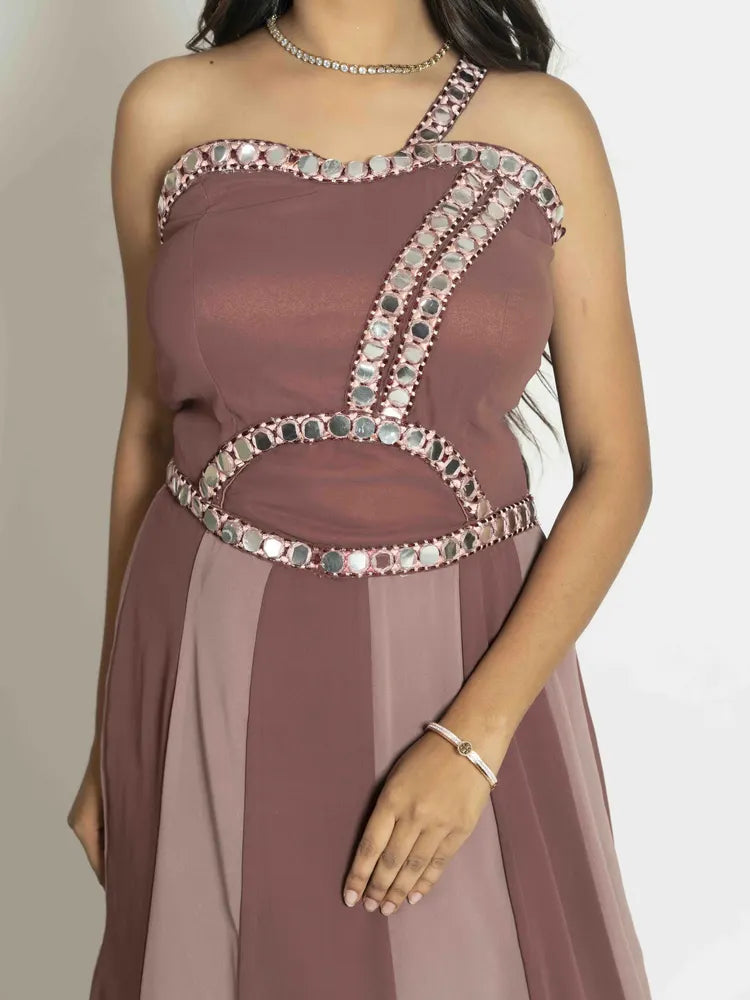 Chocolate Brown Soft Georgette Dress
