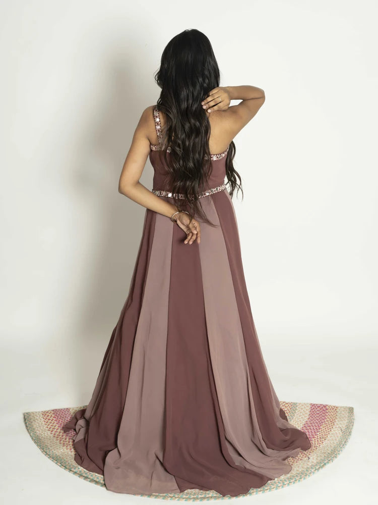 Chocolate Brown Soft Georgette Dress