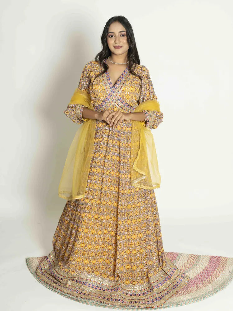 Sunshine Radiance – Yellow Georgette Gown