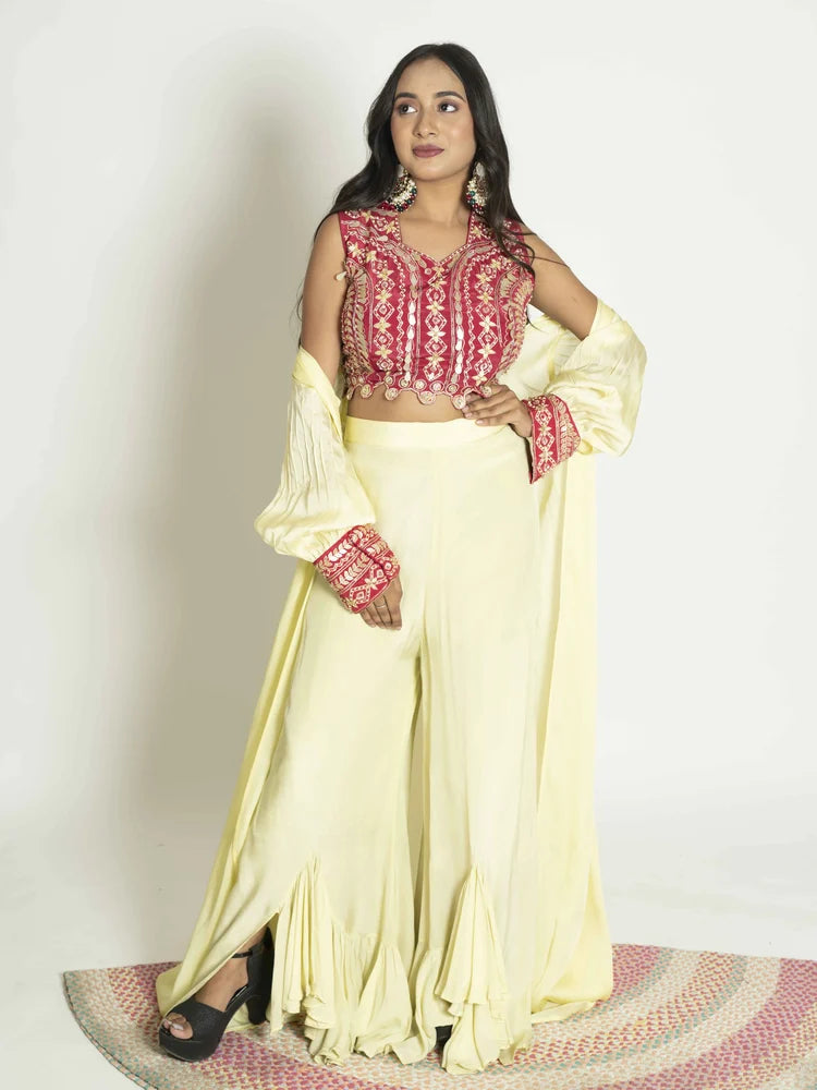 Lemon Rani Dream – Satin Organza Crepe Gown
