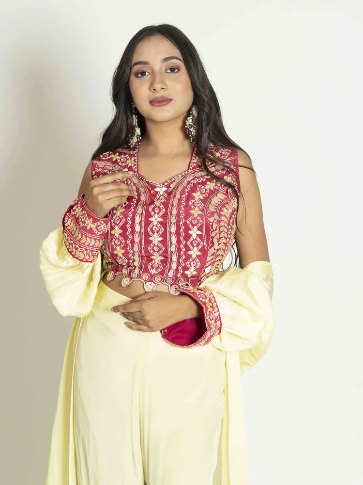 Lemon Rani Dream – Satin Organza Crepe Gown