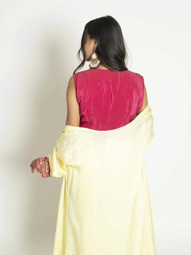 Lemon Rani Dream – Satin Organza Crepe Gown