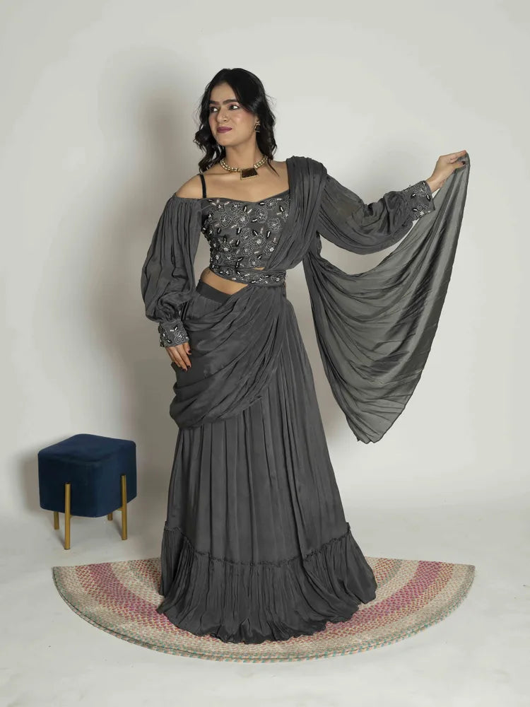 Graceful Grey Chinnon Dress
