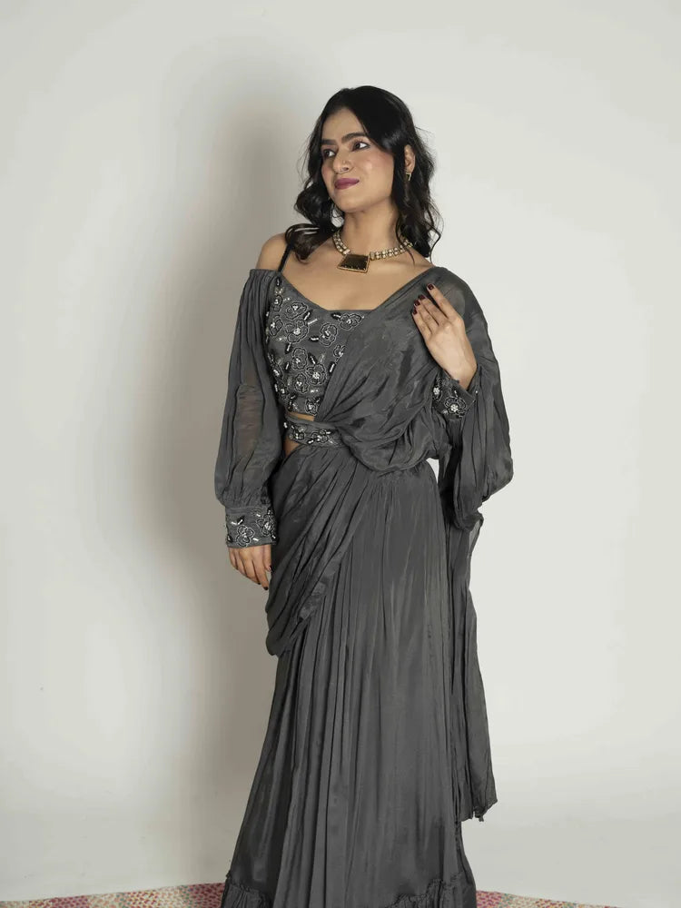 Graceful Grey Chinnon Dress