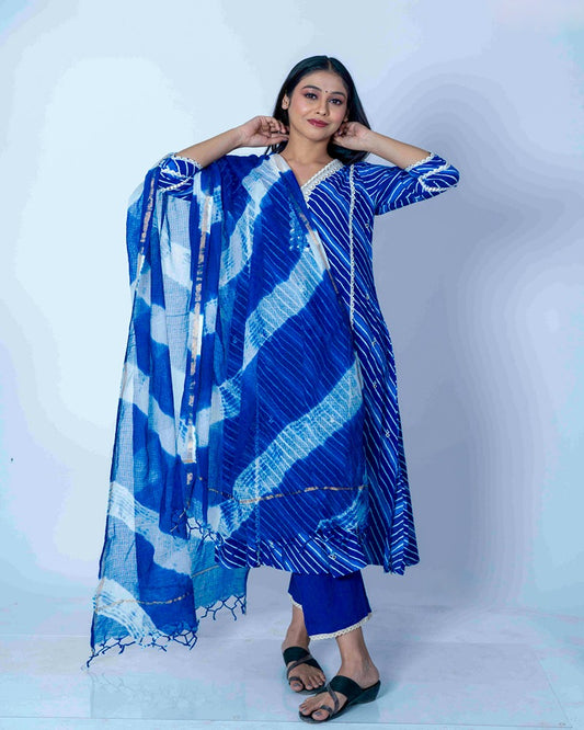 Azure Stripes Blue Chinoon Suit