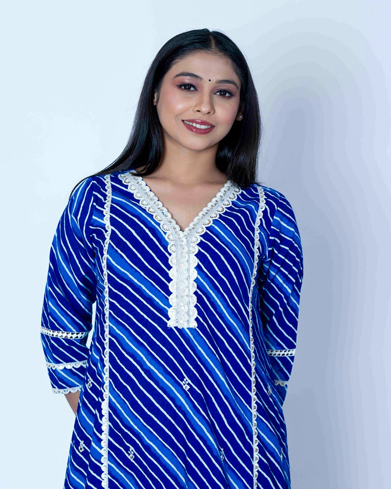 Azure Stripes Blue Chinoon Suit