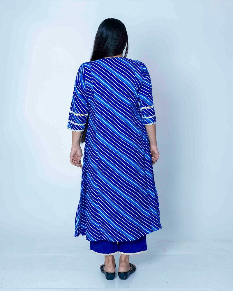 Azure Stripes Blue Chinoon Suit