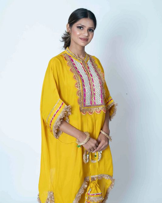 Golden Aura Yellow Silk Suit