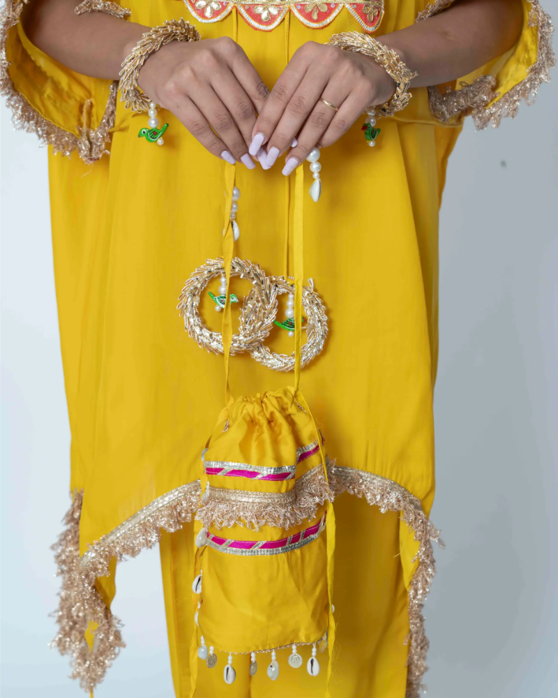 Golden Aura Yellow Silk Suit