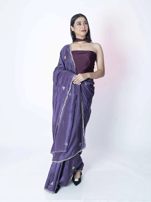Mauve Saree with Blouse