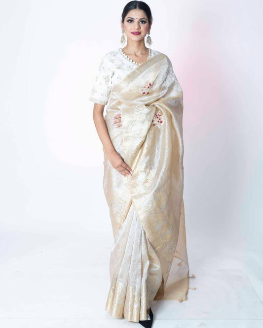 Golden Crush Tissue Saree