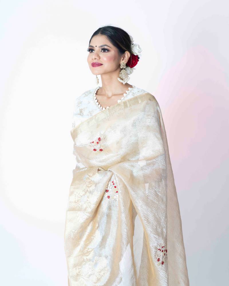 Golden Crush Tissue Saree