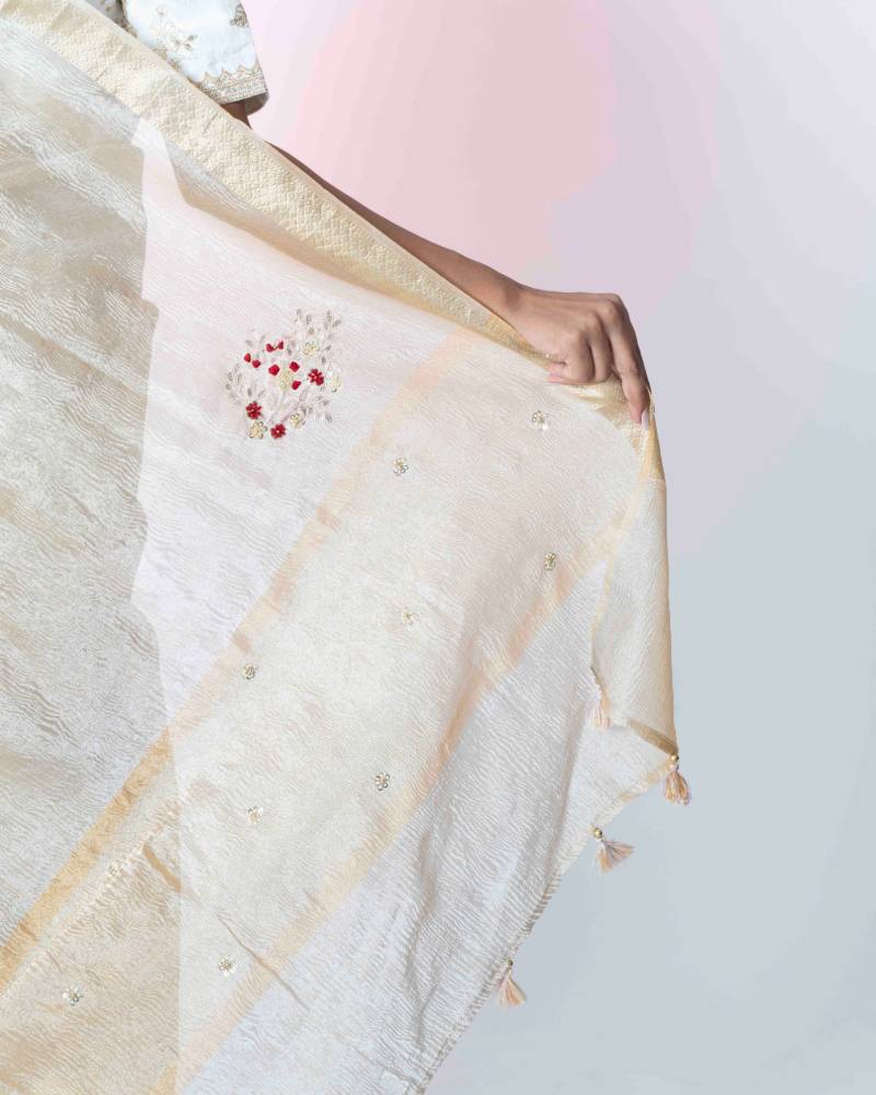 Golden Crush Tissue Saree