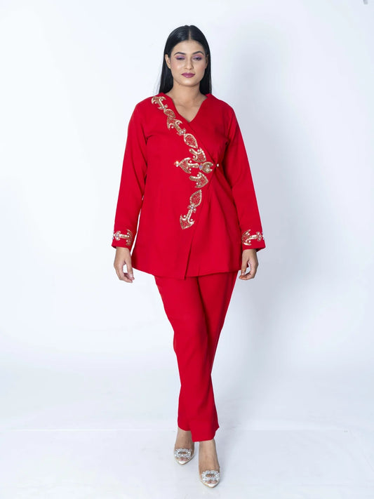 Scarlet Charm Red Co-Ord Set