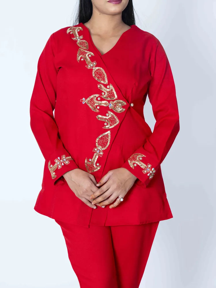 Scarlet Charm Red Co-Ord Set
