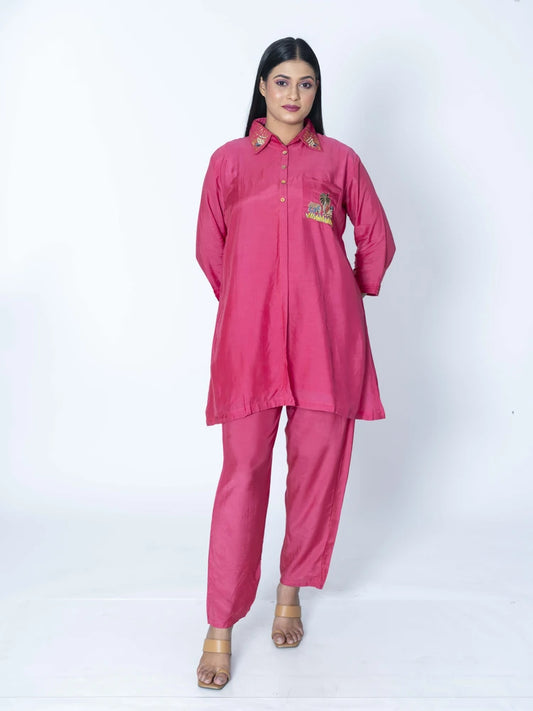 Elegant Glow: Peach Ensemble Co-Ord Set
