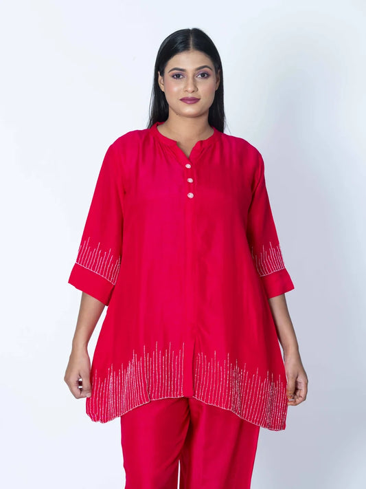 Radiant Charm: Red Co-Ord Set