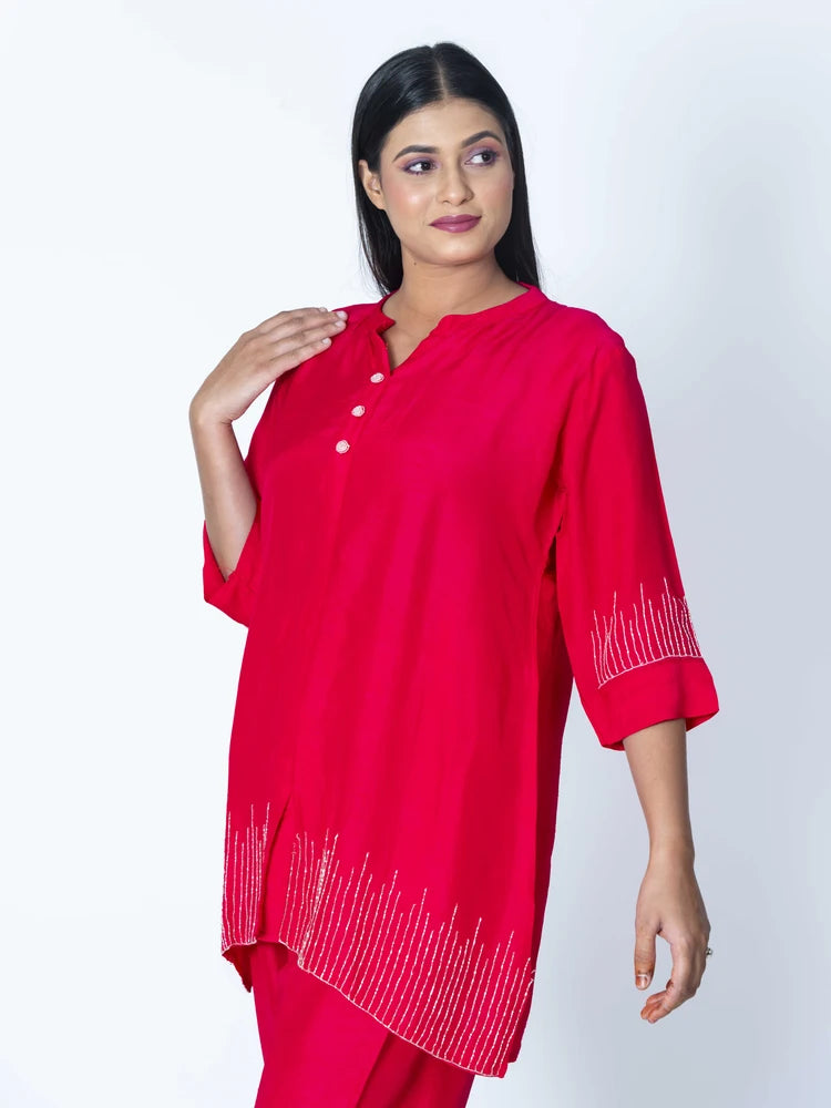 Radiant Charm: Red Co-Ord Set
