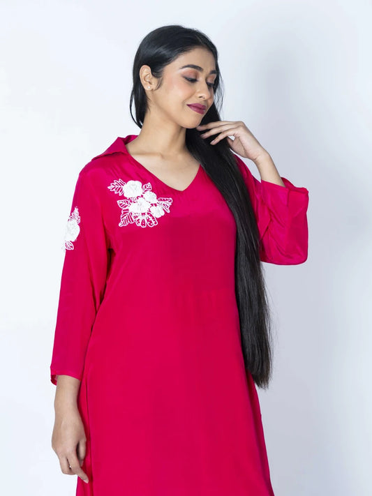 Luxe Appeal: Magenta Crepe Co-Ord  Outfit