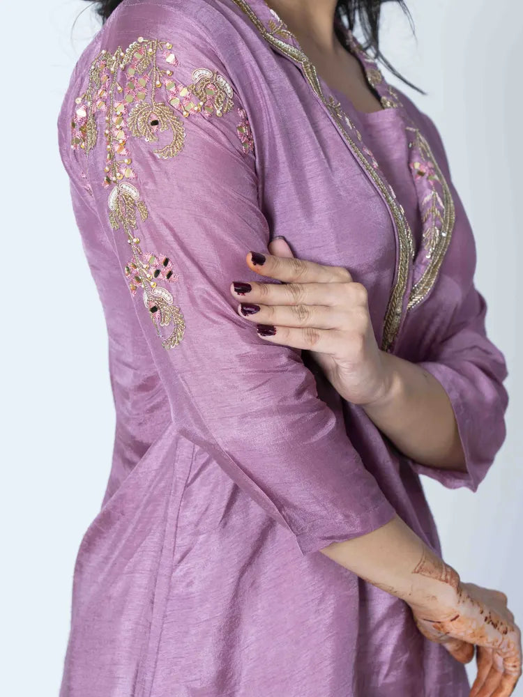 Royal Purple Raw Silk Co-Ord Set