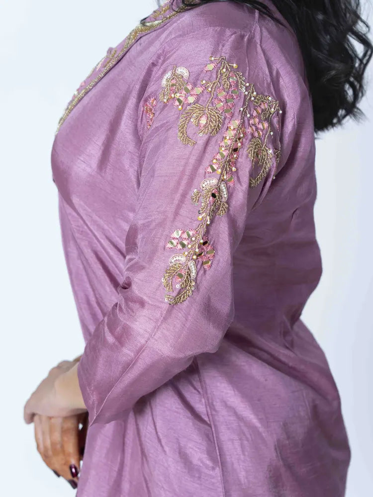 Royal Purple Raw Silk Co-Ord Set