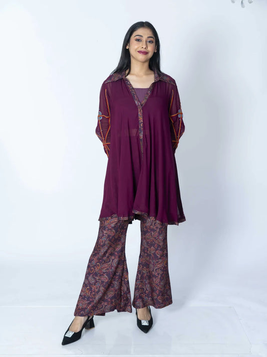 Regal Maroon – Rayon Co-ord Set