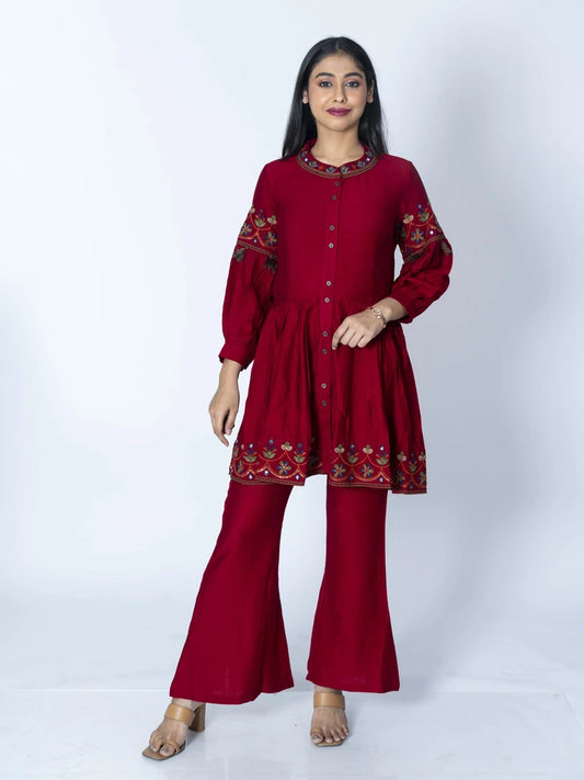 Regal Maroon Co-Ord Set