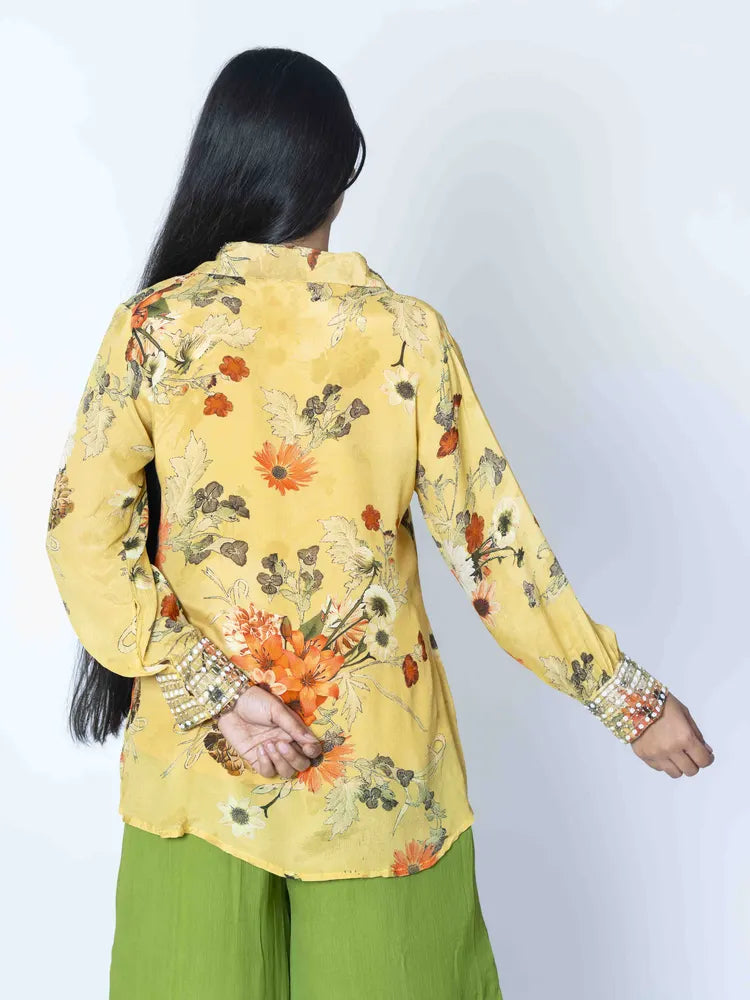 Sunshine Chic – Yellow Chinon Co-ord Set