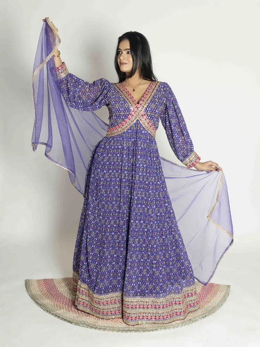 Royal Grace – Purple Georgette Gown