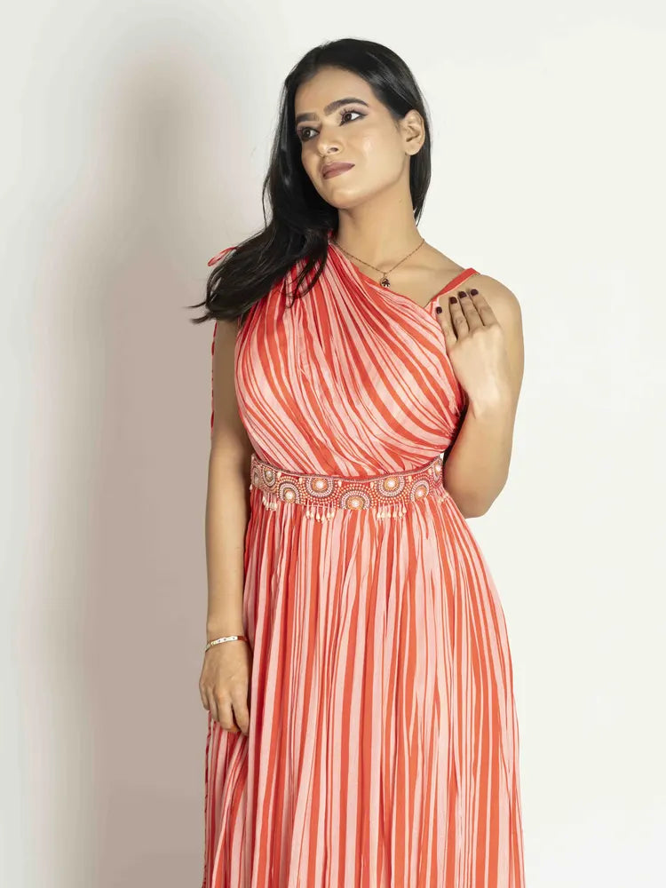 Vibrant Orange Chinnon Dress