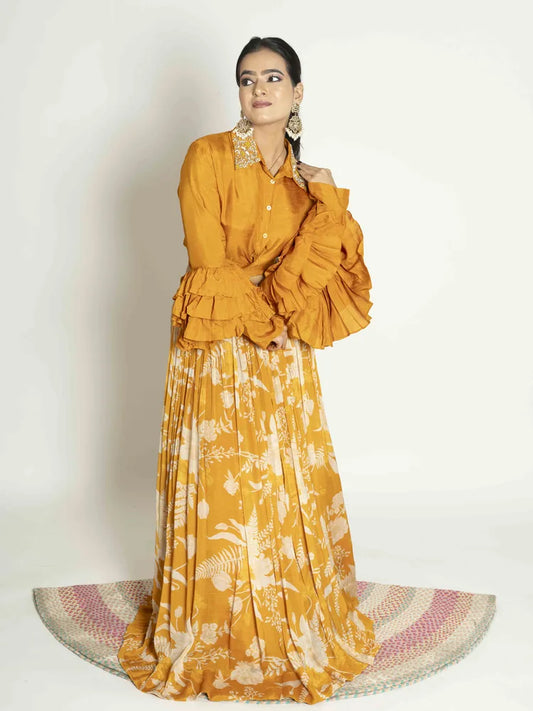 Sunset Glow – Crop Skirt in Orange