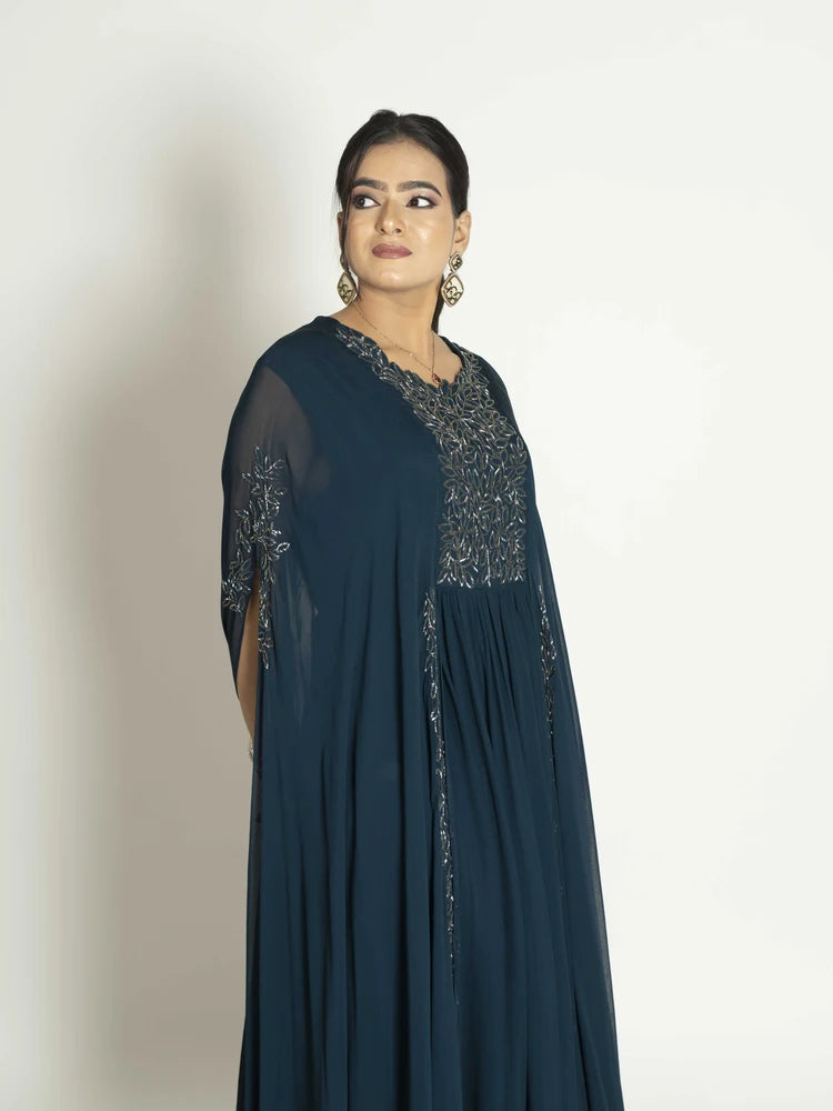 Teal Blue Georgette Dress