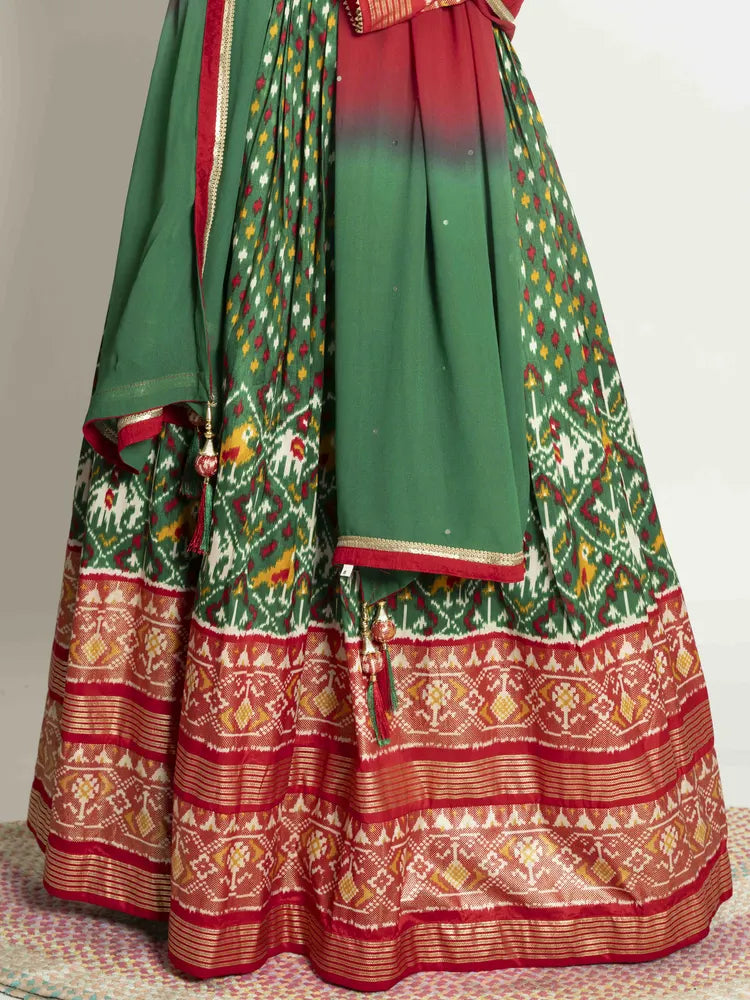 Green Crepe Silk Dress